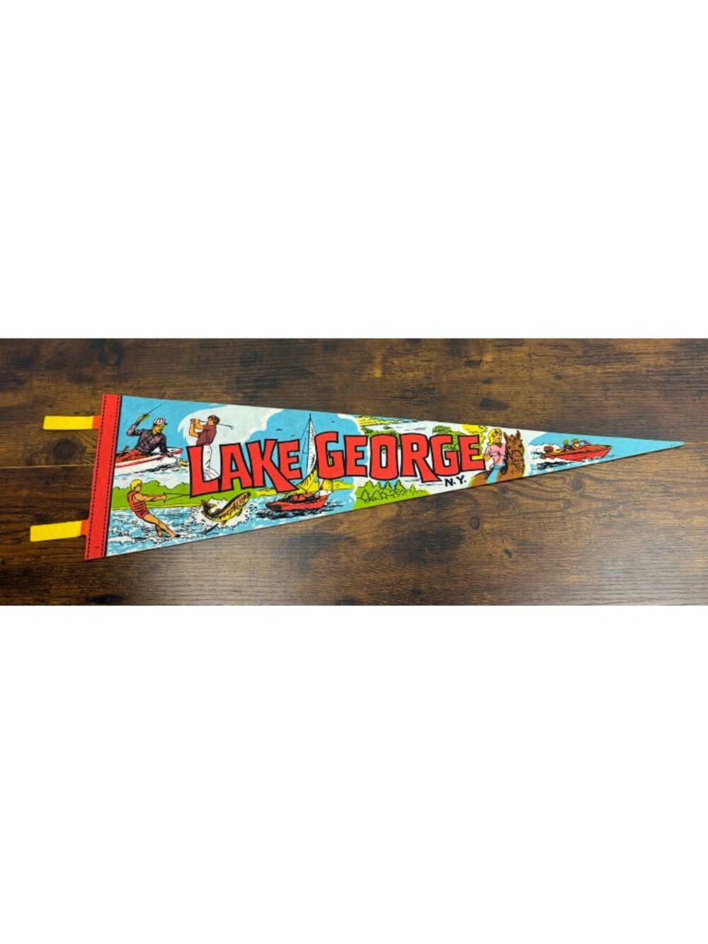 Vintage Lake George NY Vintage Felt Pennant 25 inches